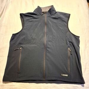 REI men's size XXL gray micro fleece lined vest, 2 zippered pockets, VGUC
